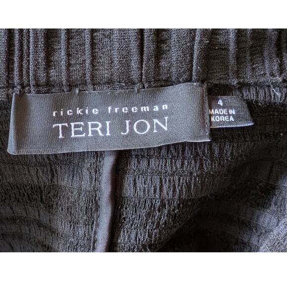 Rickie Freeman Teri Jon Black Skirt Suit 4 Polka Dot Ruffle Trim Cocktail Event - Picture 10 of 12